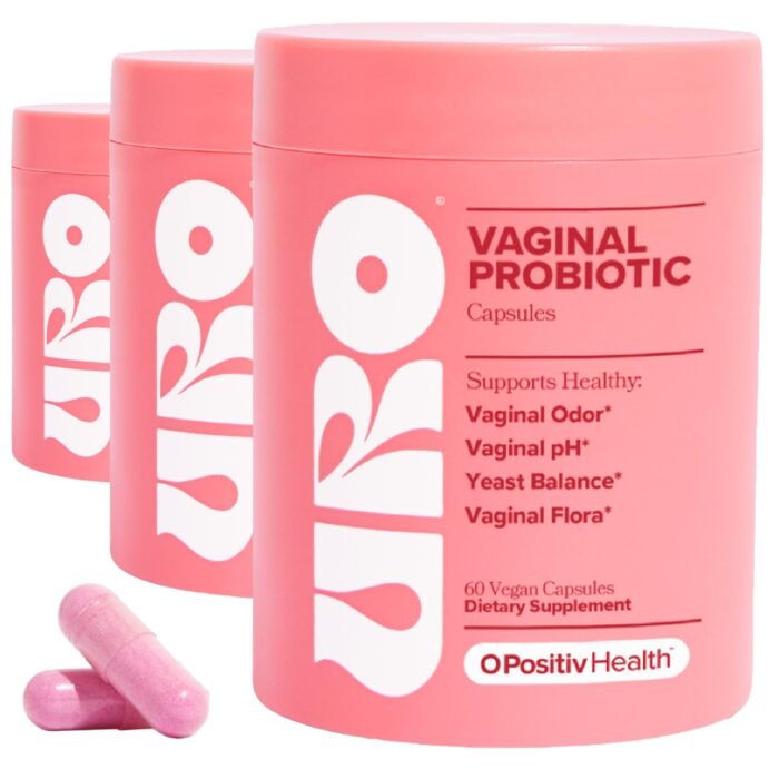 URO Vaginal Probiotics for Women pH Balance with Prebiotics & Lactobacillus Blend - Womens Health Supplement - Promote Healthy Vaginal Odor & Vaginal Flora, 60 Count (Pack of 3)