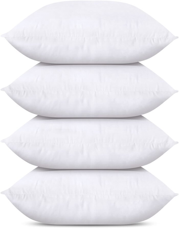 Utopia Bedding Throw Pillows (Set of 4, White), 14 x 14 Inches Pillows for Sofa, Bed and Couch Decorative Stuffer Pillows