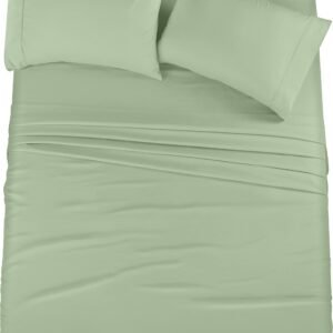 Utopia Bedding Queen Bed Sheets Set - 4 Piece Bedding - Brushed Microfiber - Shrinkage and Fade Resistant - Easy Care (Queen, Sage)