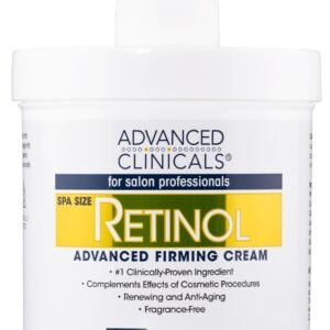 Advanced Clinicals Retinol Body Lotion Moisturizer Face Lotion & Body Cream | Crepey Skin Care Treatment Targets Look Of Crepe Skin, Wrinkles, Sagging Skin, & Sun Damaged Skin, 16 Oz