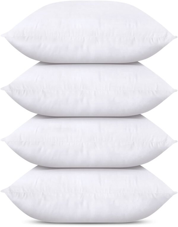 Utopia Bedding Throw Pillows (Set of 4, White), 14 x 14 Inches Pillows for Sofa, Bed and Couch Decorative Stuffer Pillows
