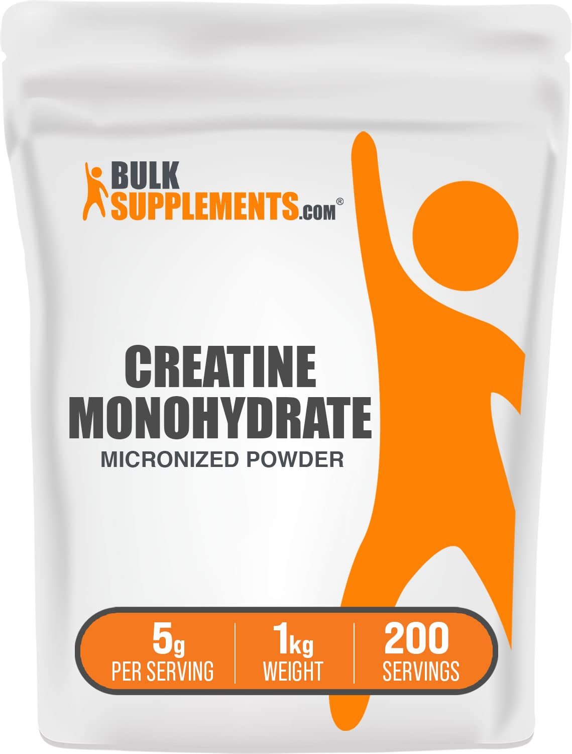 Version 1.0.0 BulkSupplements.com Creatine Monohydrate Powder - Creatine Supplement, Micronized Creatine 1kg, Creatine Powder - Unflavored & Gluten Free, 5g (5000mg) per Servings, 1kg (2.2 lbs) (Pack of 1) - Image 1